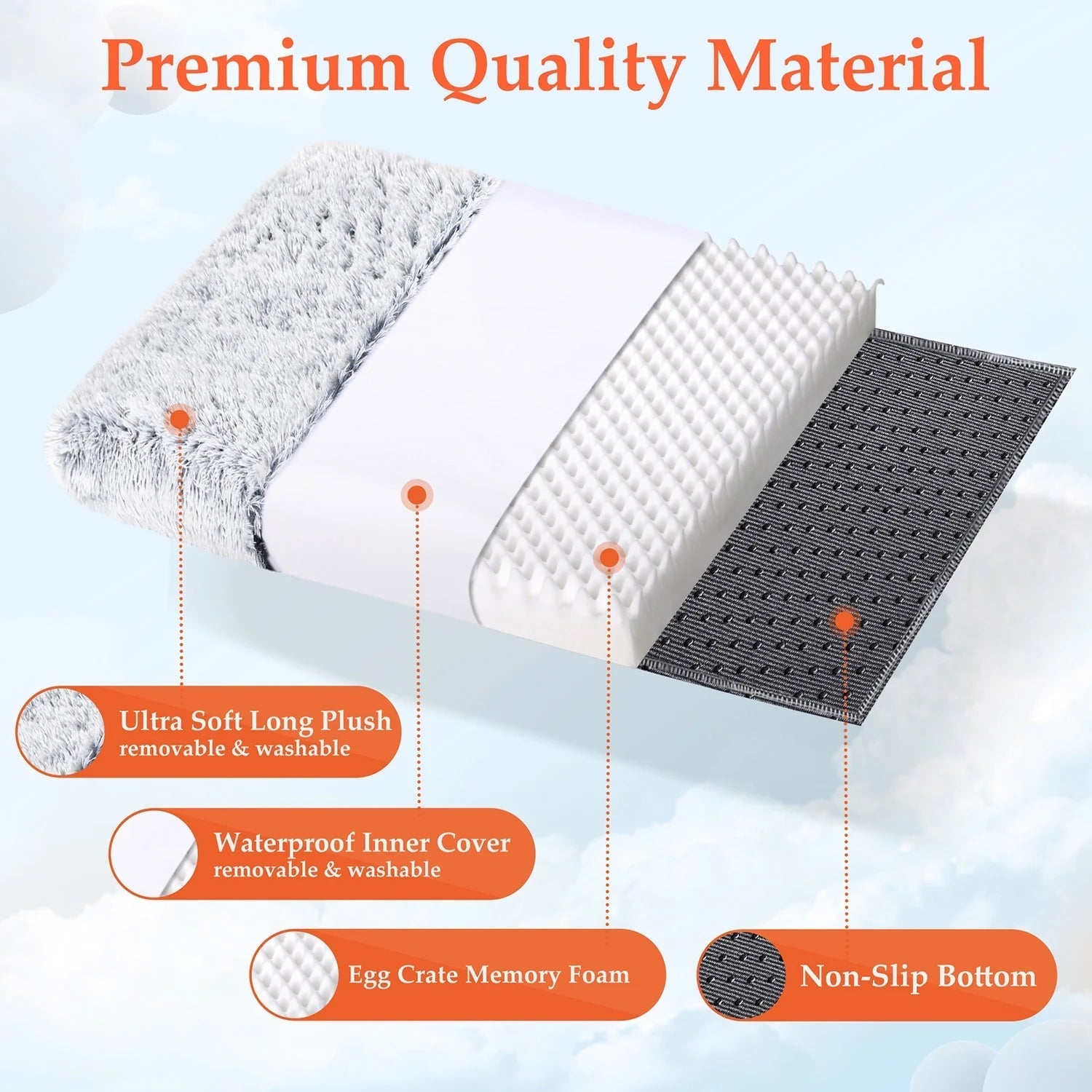 Dog gray Bed for Large furry friend